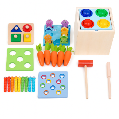 Cube d'activité bébé Kit sensoriel Montessori style B