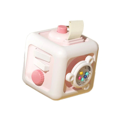cube d'activité bébé occupé rose