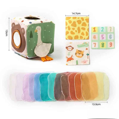 Tailles et différents composantes du cube motricité bébé