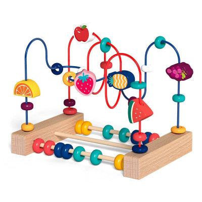 Cube d'activité bébé labrynthe avec 2 fruits enrobés