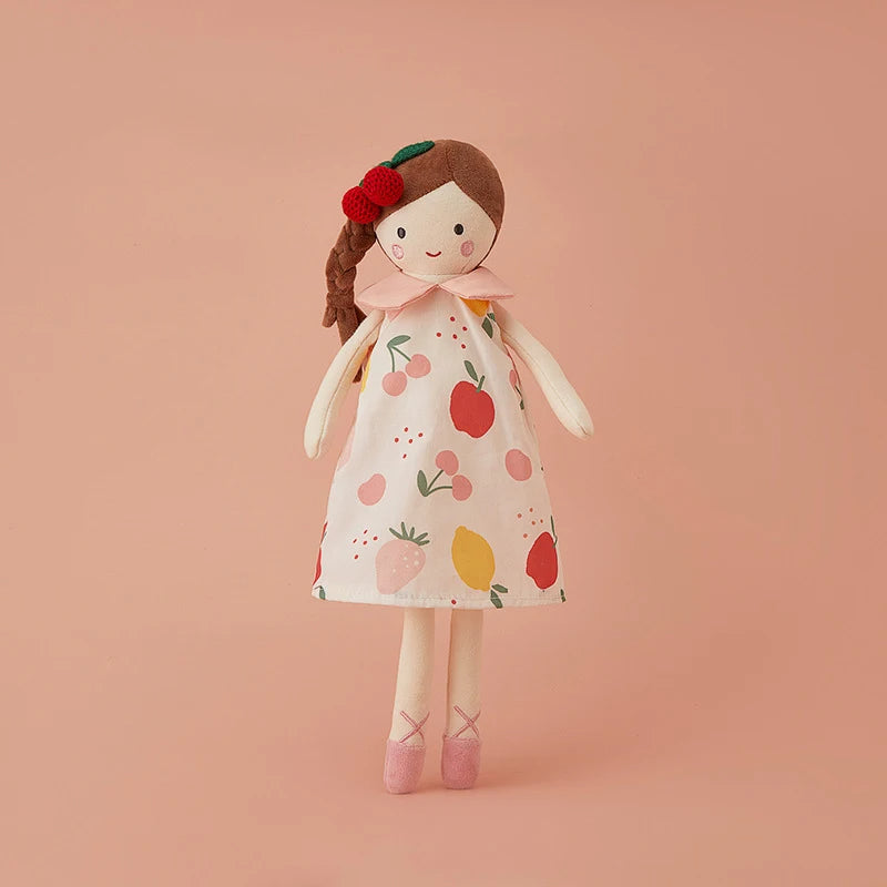 doudou bébé fille princesse de 35 cm robe fruits