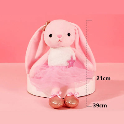 doudou bébé fille aux noeuds et paillettes rose