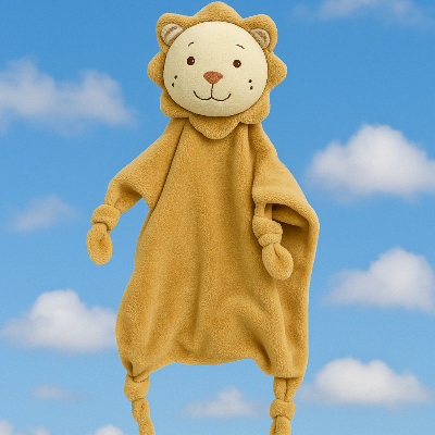 doudou lion velours cristal au regard très expressif et charmant