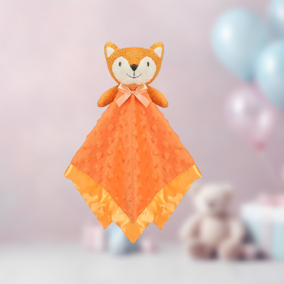 doudou renard texture bullets, polyester et satin soyeux pour l'éveil