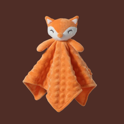 doudou renard 100% polyester avec bullets