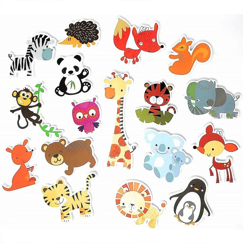 Jouet baignoire pour bebe 17 pièces animaux autocollants