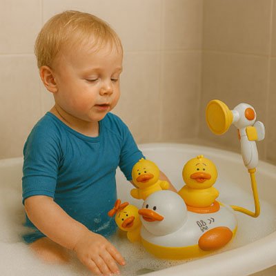 Exploration des petits compagnons du jouet de bain pour bebe