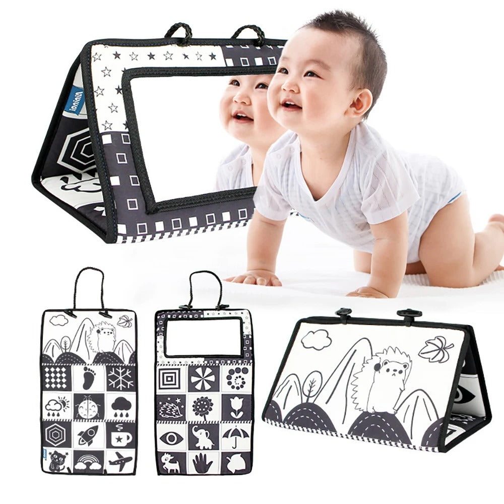 Livre bébé avec miroir en plastique pour un développement harmonieux.