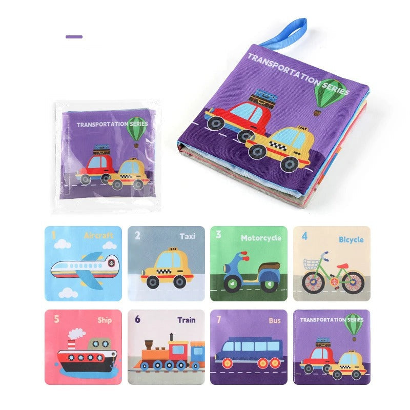 Livre bebe en tissus moyens de transport