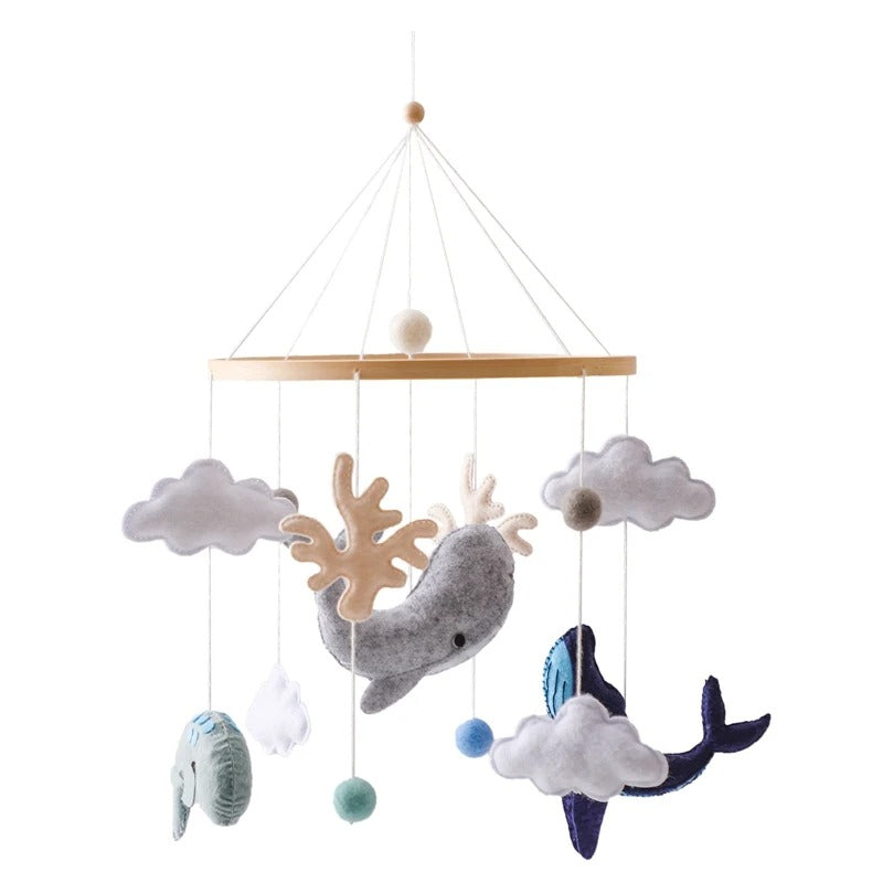 Mobile bebe dauphins blanc et bleu