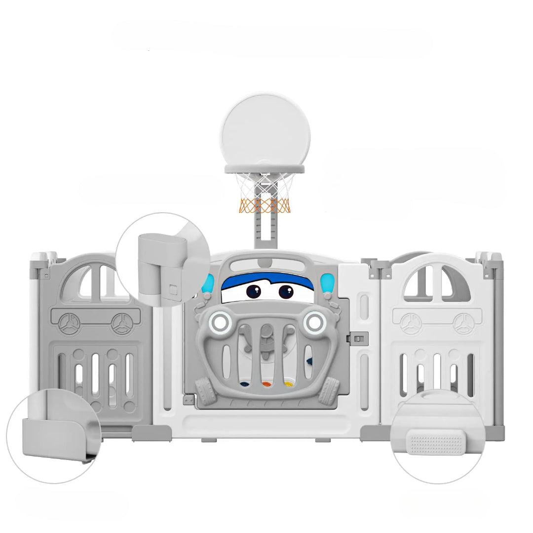 parc bebe plié avec patins antidérapants