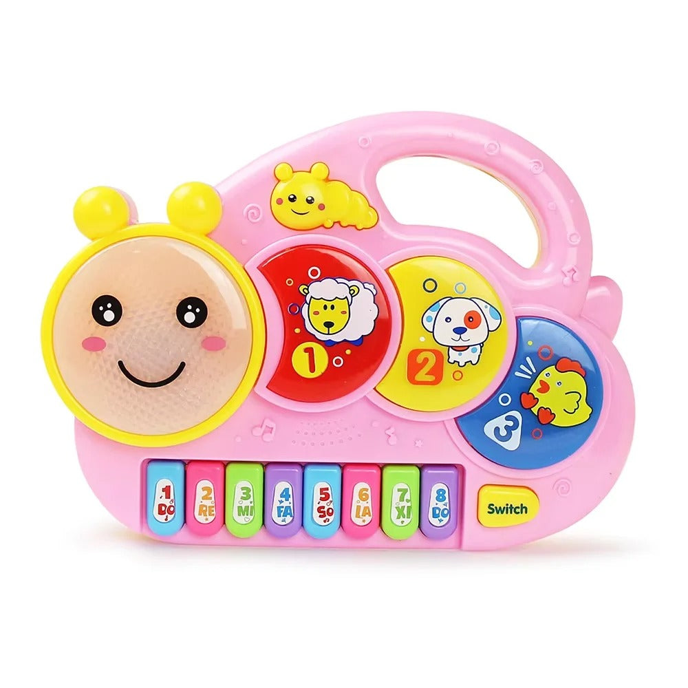 Piano bebe escargot animaux rose