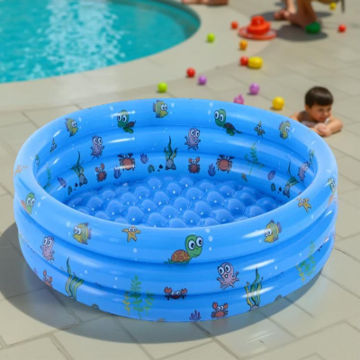 Piscine bebe gonflable bleu poisson