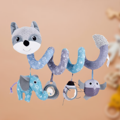 Hochets Eléphant et Hibou acrochés spirale d'activité bébé Renard.