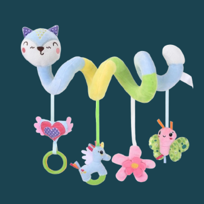 Hochets Licorne et Abeille acrochés spirale d'activité bébé Renard.