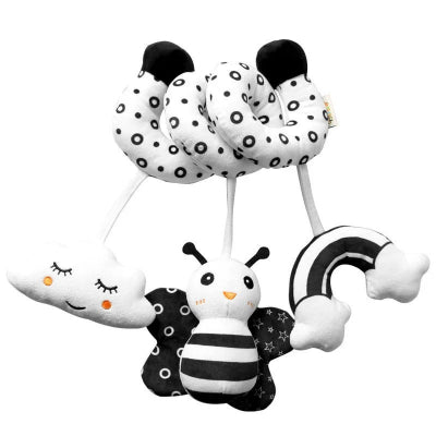 Spirale d'activité bébé avec hochets abeille et nuage vivant.