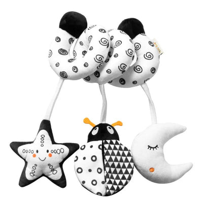 Spirae d'activité bébé avec hochets coccinelle, étoile et lune