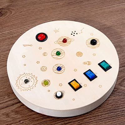 Tableau Montessori Firmament en bois avec circuit simple intégré
