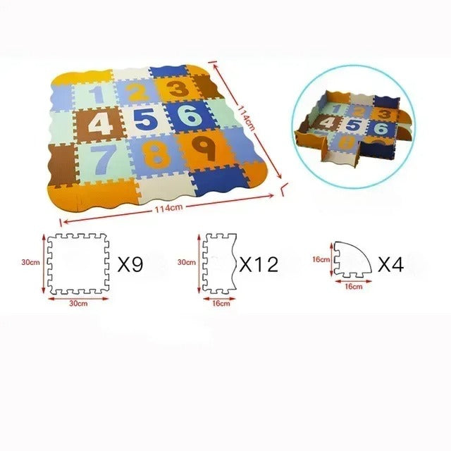 Tapis anti chute bebe avec des chiffres
