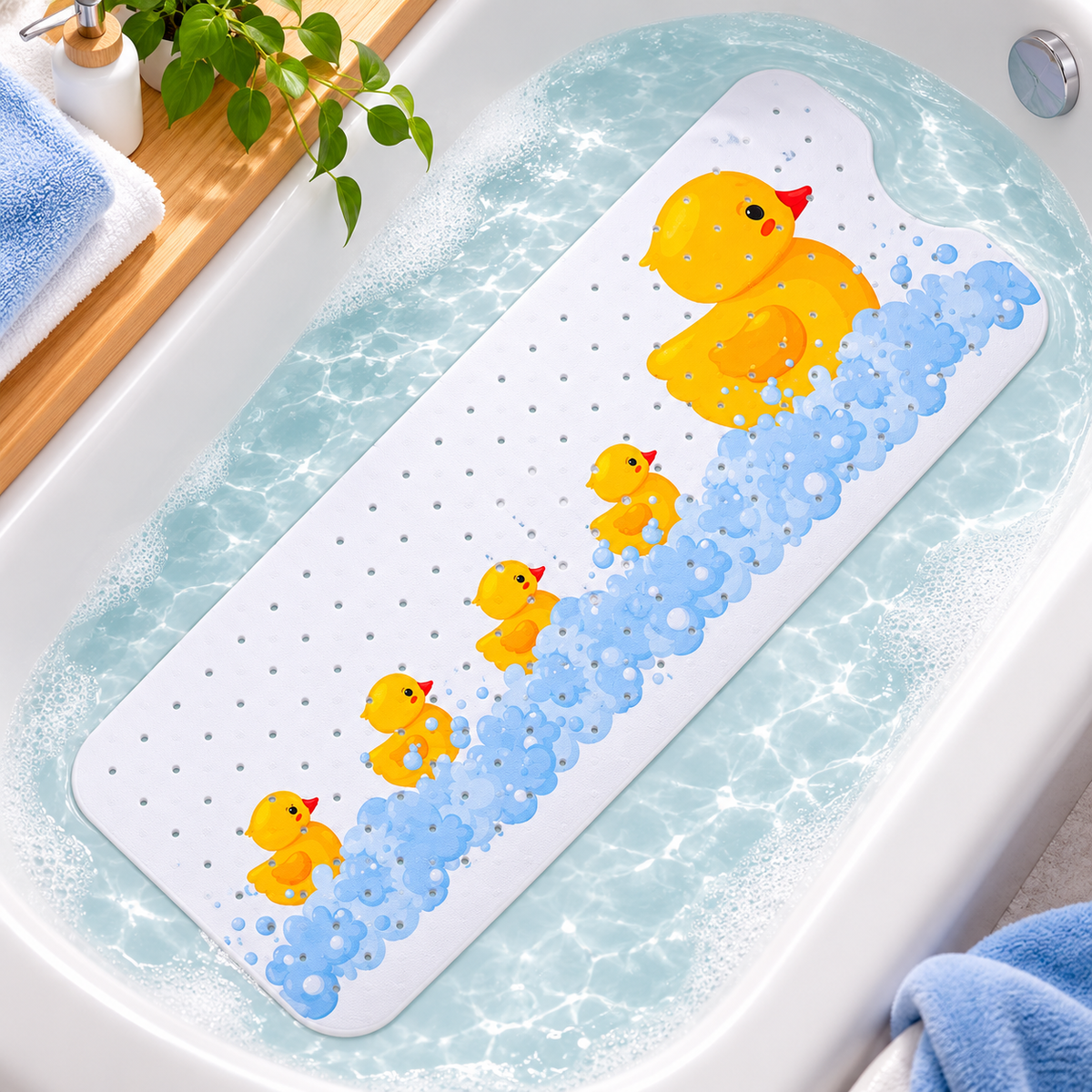 Tapis de bain bebe cinq Canards joyeux