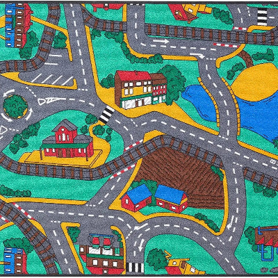 Tapis de sol pour bebe - Circuit voiture et jeux créatifs