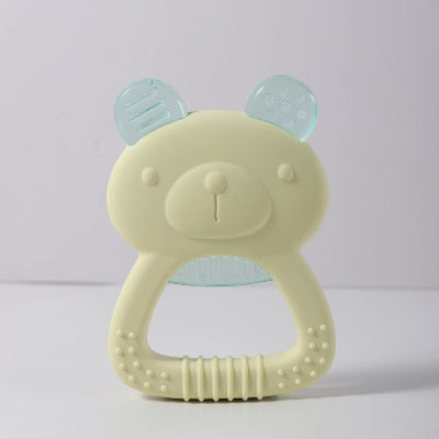 Anneau de dentition bébé chaud ou réfrigéré jaune clair