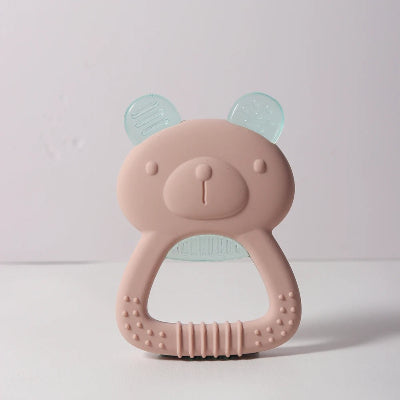 Anneau de dentition bébé chaud ou réfrigéré rose