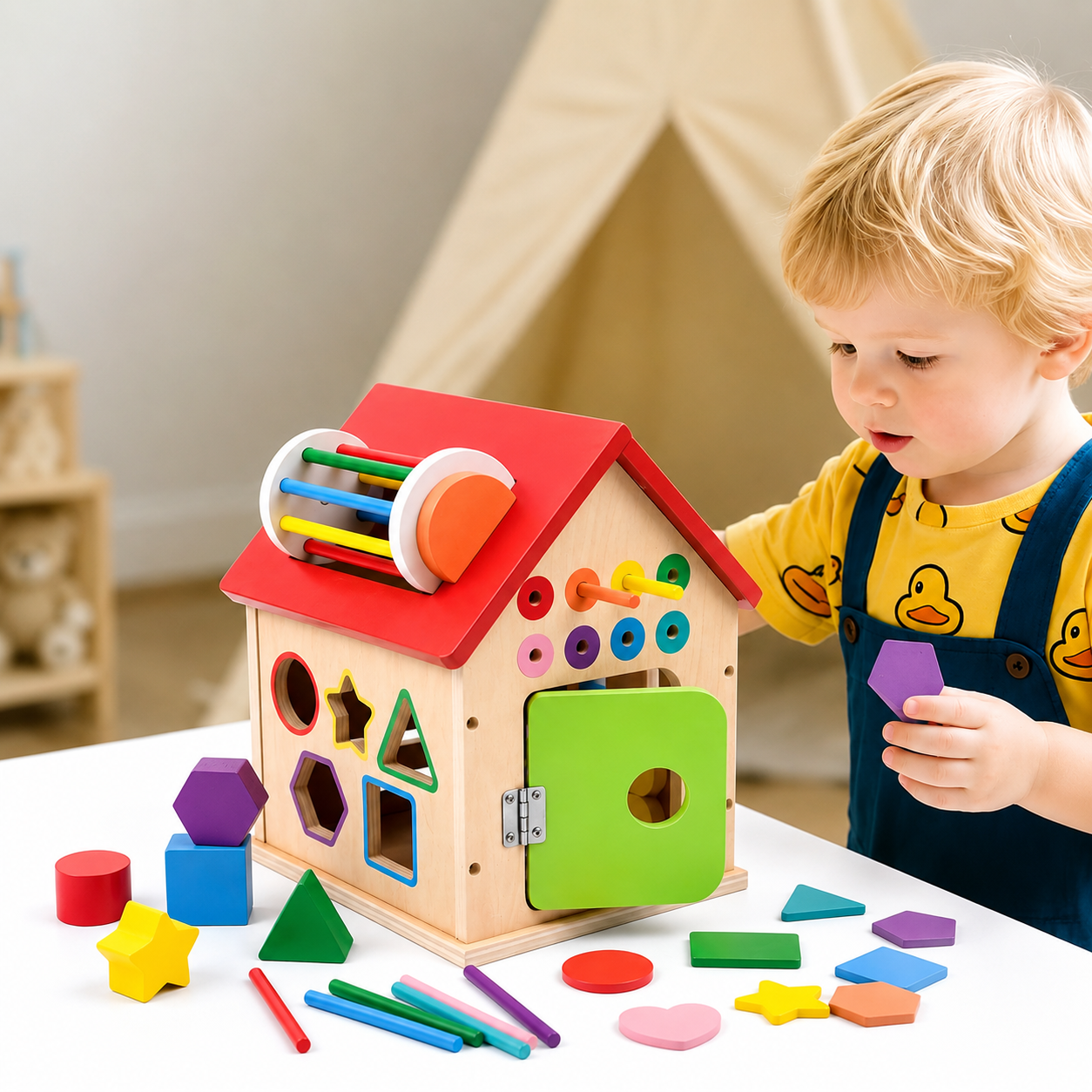 Cube d'activité bébé | Maison Évolutive 8 en 1