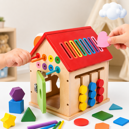 Cube d'activité bébé | Maison Évolutive 8 en 1