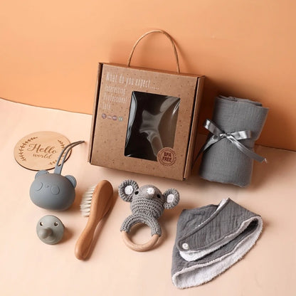 Hochet bébé éléphant gris