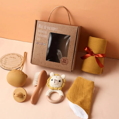 Hochet bébé lion blanc jaune