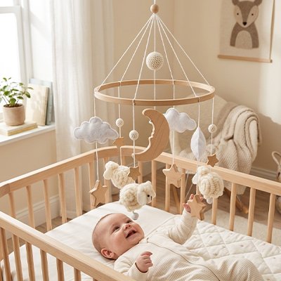 L'étoile du mobile bebe l'attire spécialement