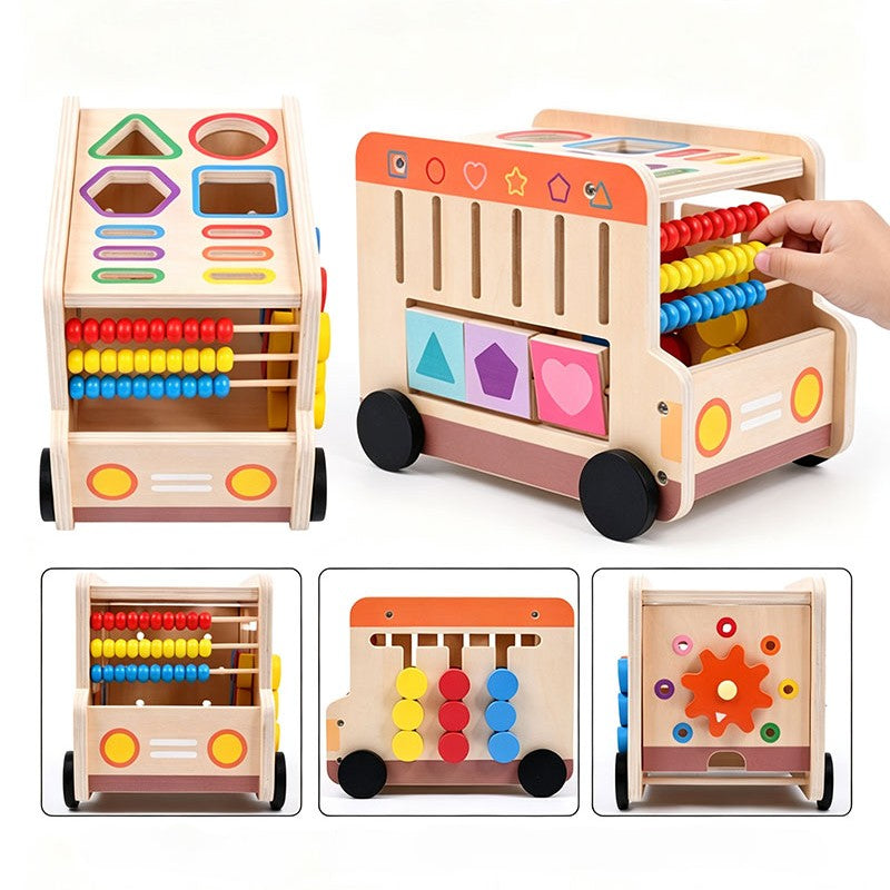 Tri de perles du cube d'activité bébé par couleur et forme