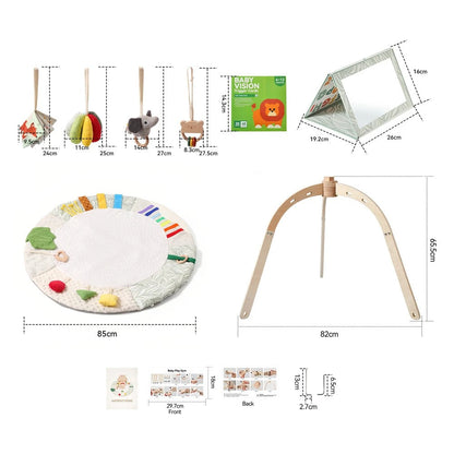 Un ensemble gym-eveil avec tapis d'éveil bébé et livre bebe en tissu
