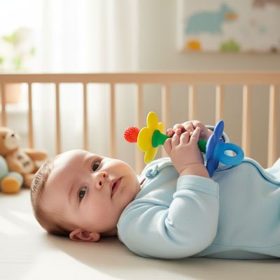 Anneau de dentition bébé pour une motricité sur le dos