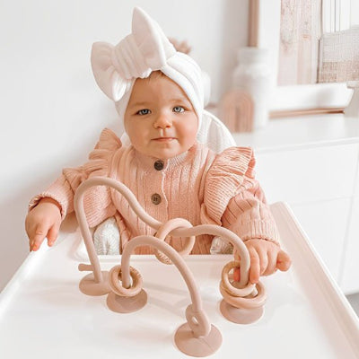 Anneau de dentition en labyrinthe à perle de bois pour stimuler la motricité fine