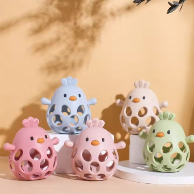 Anneau de dentition en silicone alimentaire en forme de poussin