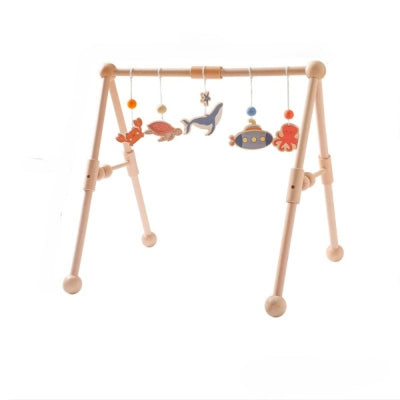 Arche bebe en bois avec  des pendentifs fond de océan 