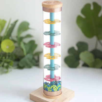 Baton de pluie bébé bois et ABS vert