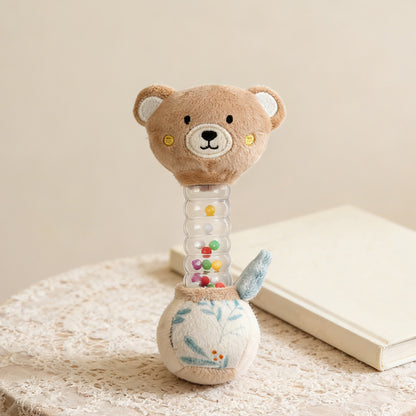 Baton sensoriel bébé avec tête ours en peluche