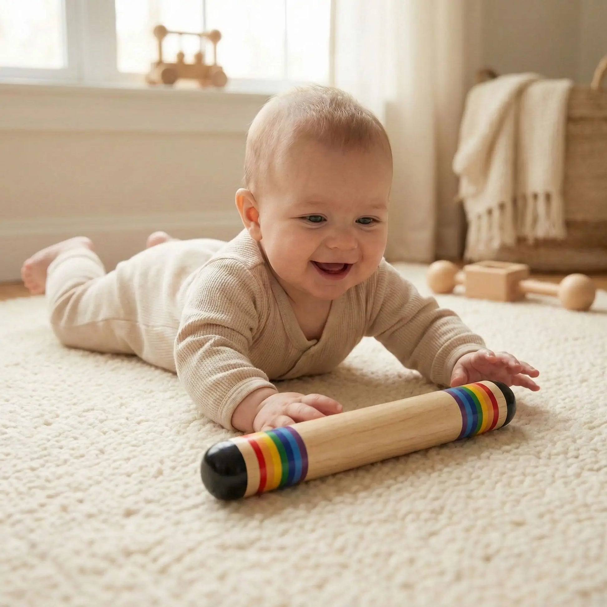 Baton sensoriel bebe progrès moteur