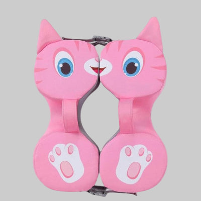 Bouee piscine bebe non gonflable motif chat rose