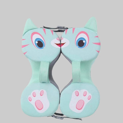 Bouee piscine bebe non gonflable motif chat vert