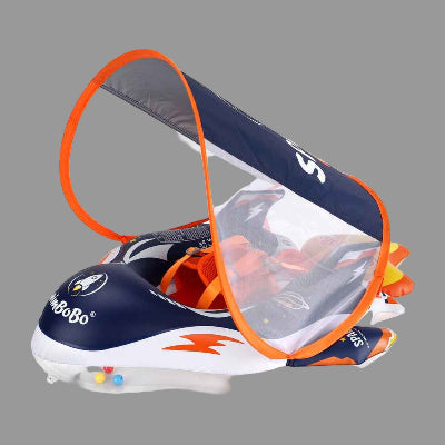 Bouee piscine bebe design airbag et jet de flame avec auvent.