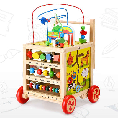 Chariot de marche bébé avec cube d'activité intégré