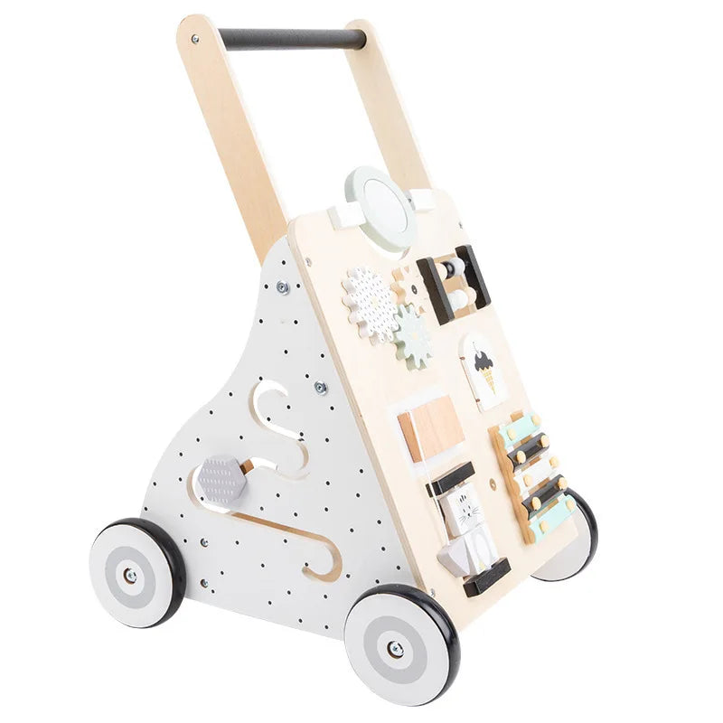 Chariot de marche bébé blanc multifonctionnel 