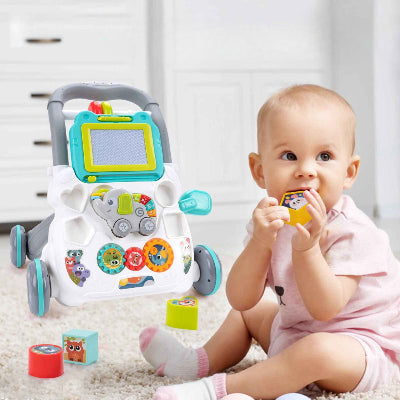 Chariot de marche bebe manipuler et mâchonner  les puzzles.