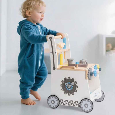 Des pas calmes et rassurants avec le chariot de marche bébé