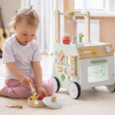 Transformer le chariot de marche bebe en exercice de cuisine 