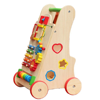 Chariot de marche bébé avec puzzles divers pour la logique et la motricité